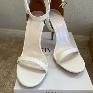 David’s Bridal white ankle heel brand new w/ tags & box